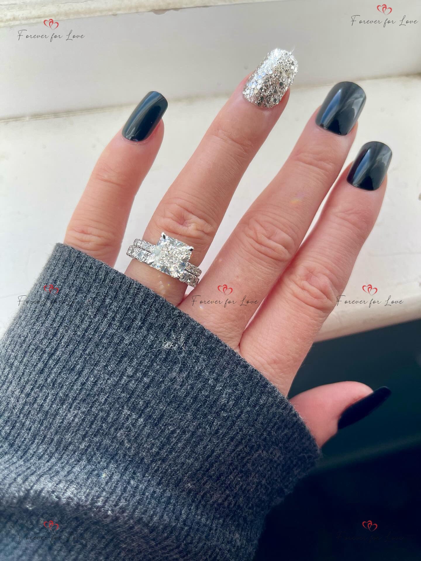 3 Ct IGI Certified Cushion Lab Diamond Hidden Halo Engagement Ring