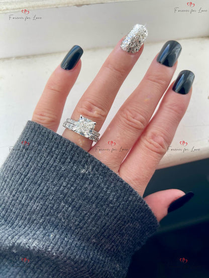 3 Ct IGI Certified Cushion Lab Diamond Hidden Halo Engagement Ring