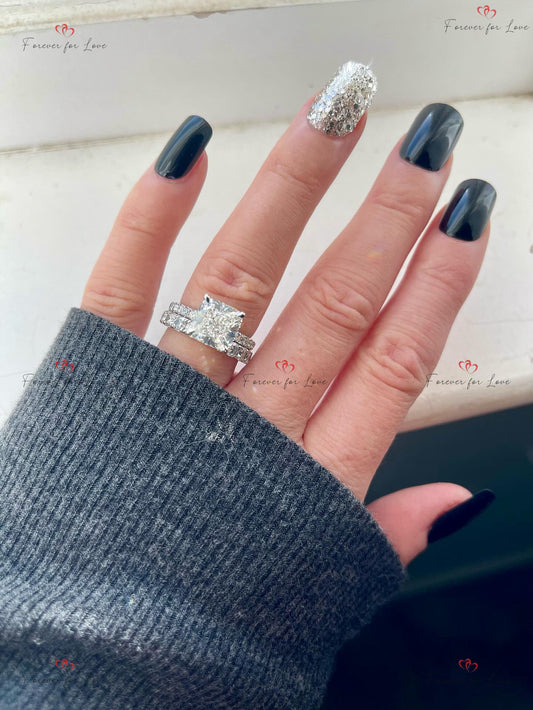 3 Ct IGI Certified Cushion Lab Diamond Hidden Halo Engagement Ring