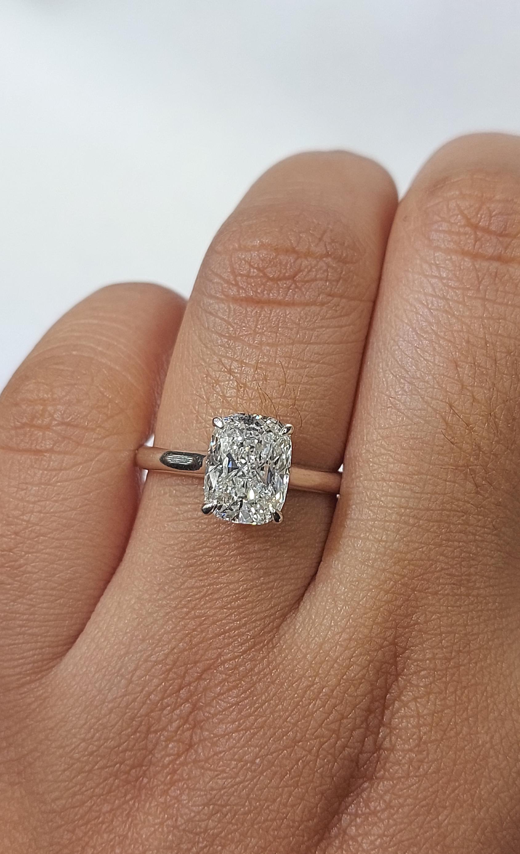 IGI Certified Cushion Lab Diamond Solitaire Engagement Ring