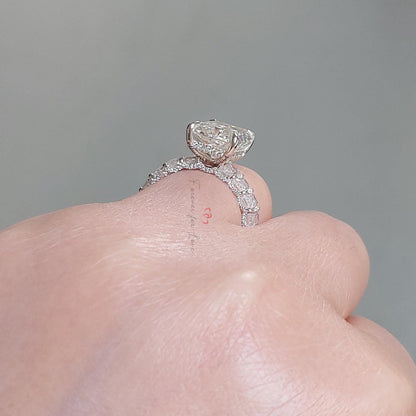 5 Ct Radiant Lab Diamond Solitaire Engagement Ring