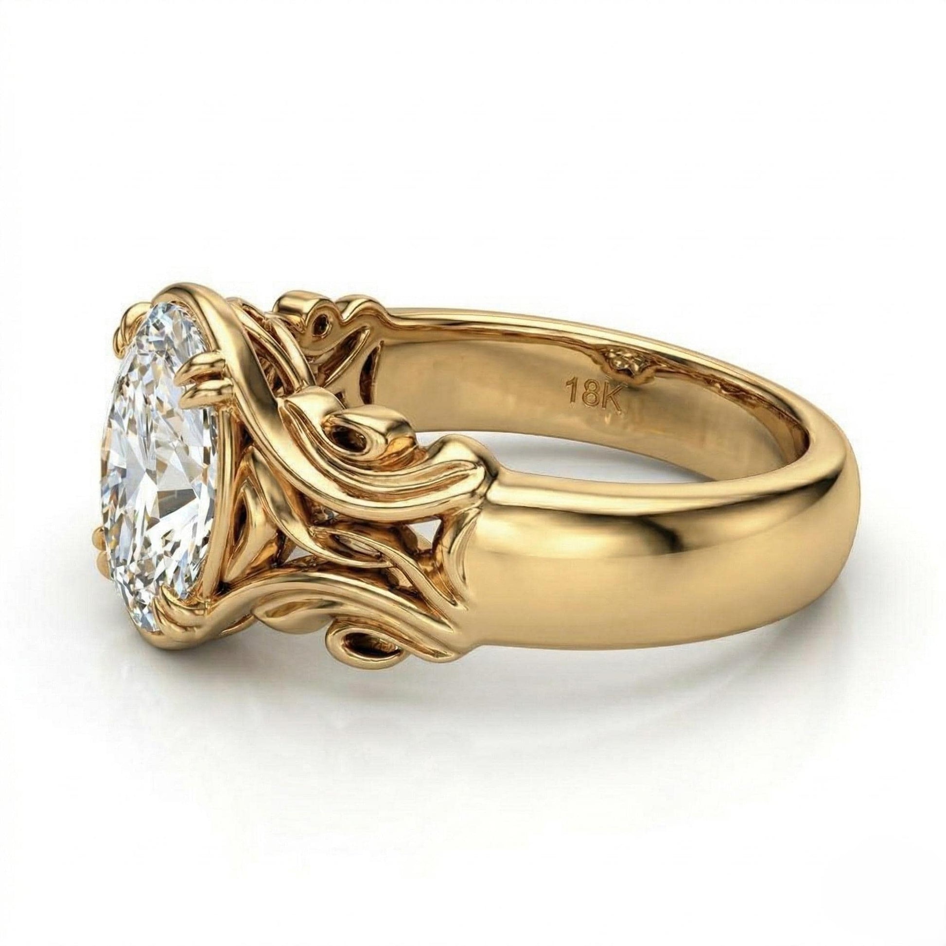 2.5 Ct IGI Certified Oval Lab Diamond Solitaire Engagement Ring