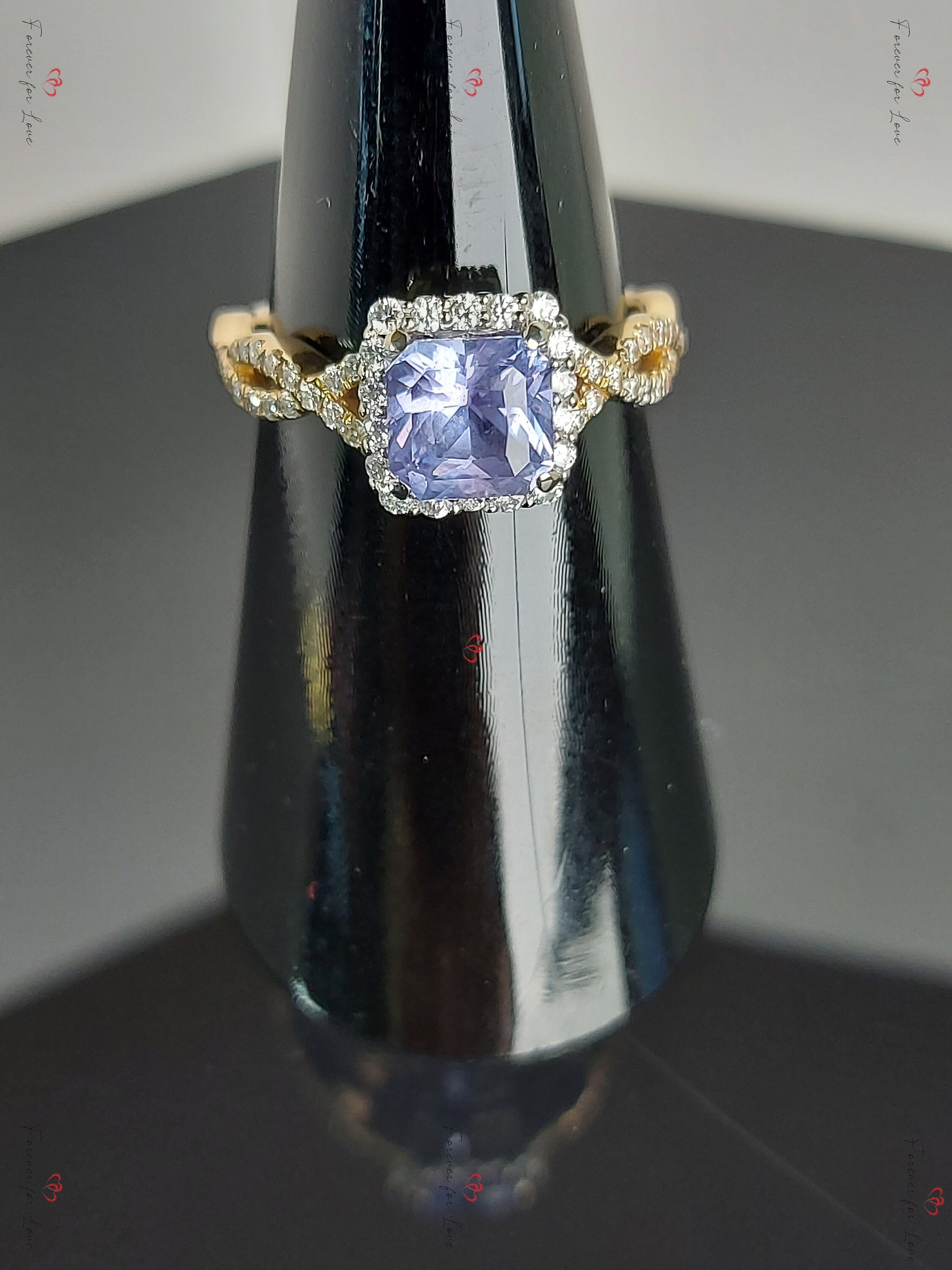 Marquise Blue Diamond, Sapphire Engagement Ring