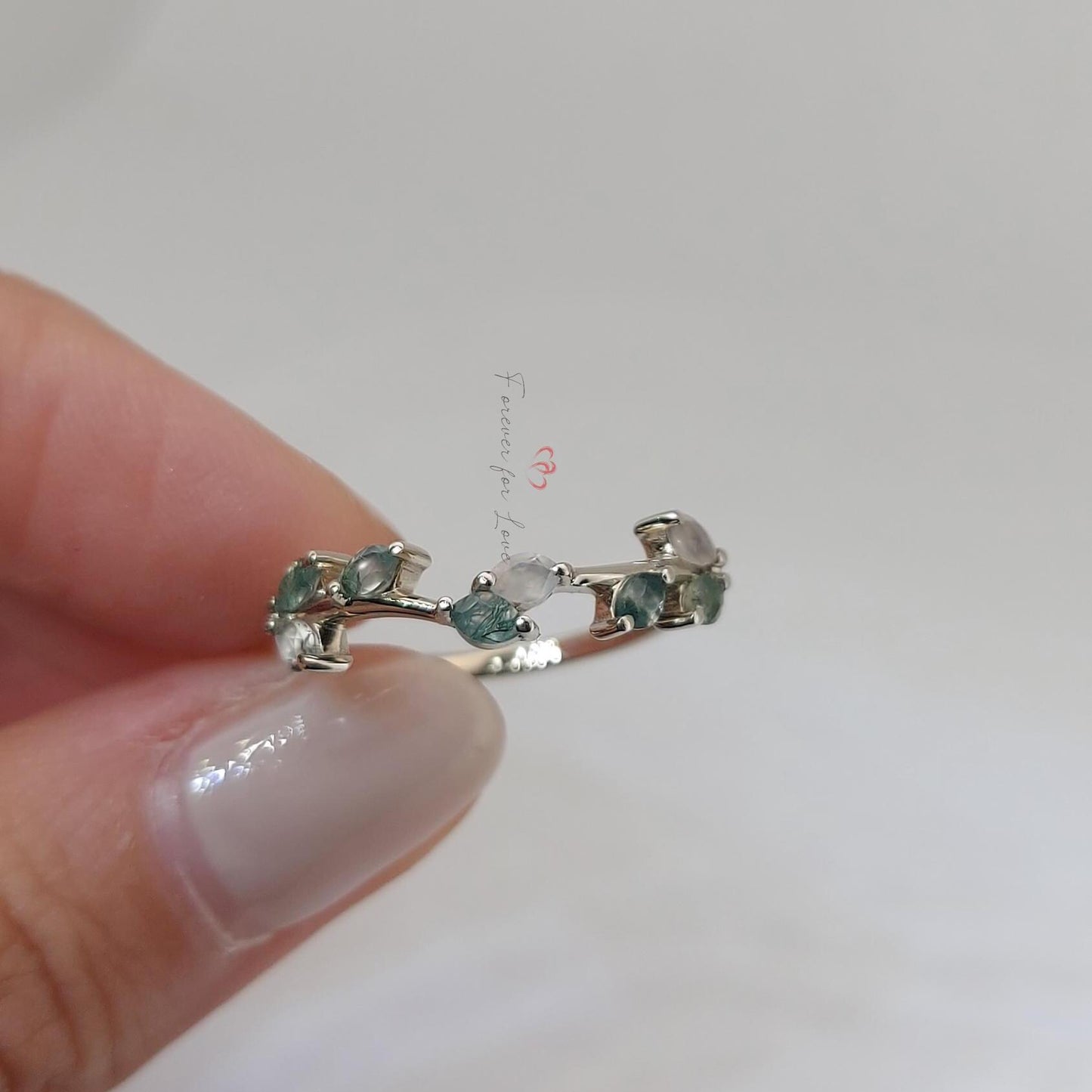 Marquise-Moosachat-Ehering Marquise cut Moissanite engagement ring in 935 Argentium Silber — custom handcrafted by Forever For Love