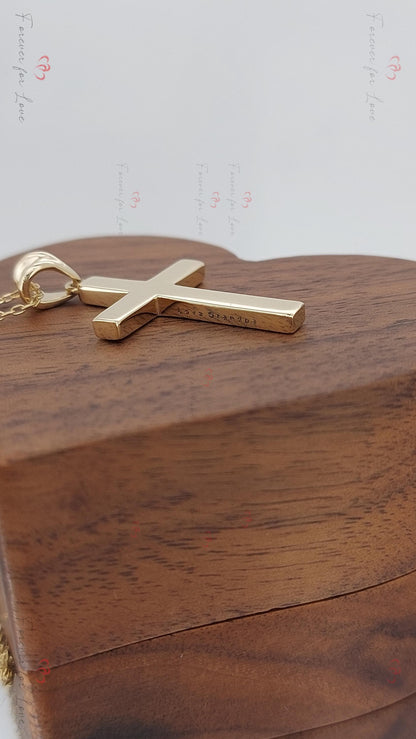 14 Karat Massivgold Kreuzkette für Frauen, anpassbarer Kreuzanhänger, religiöser Schmuck, christlicher Glaubensanhänger, Kreuzgeschenk für Frauen