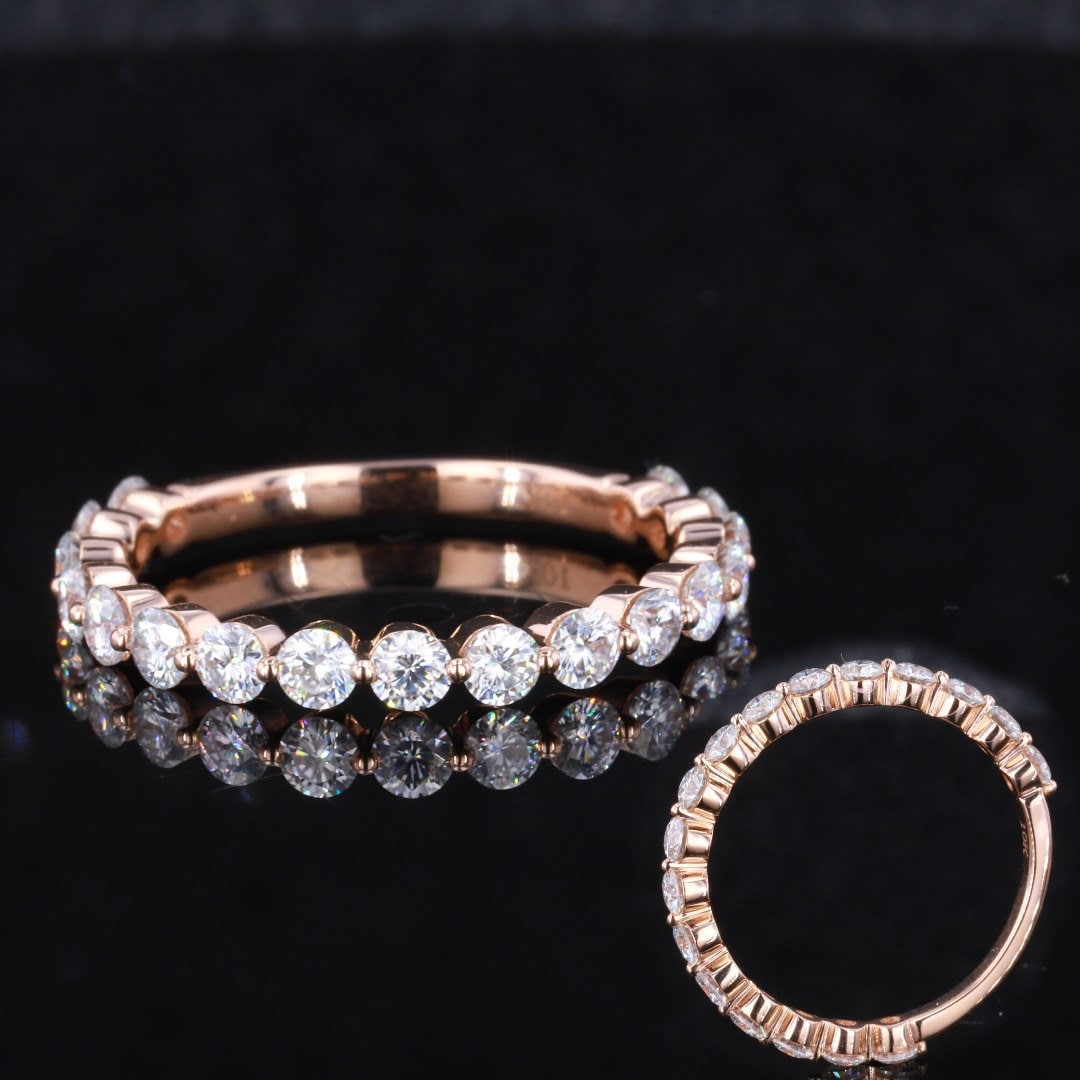 Round Lab Diamond Wedding Band