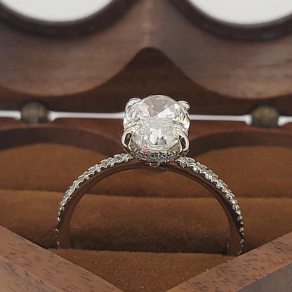 2 Ct Oval Diamond, Moissanite Engagement Ring
