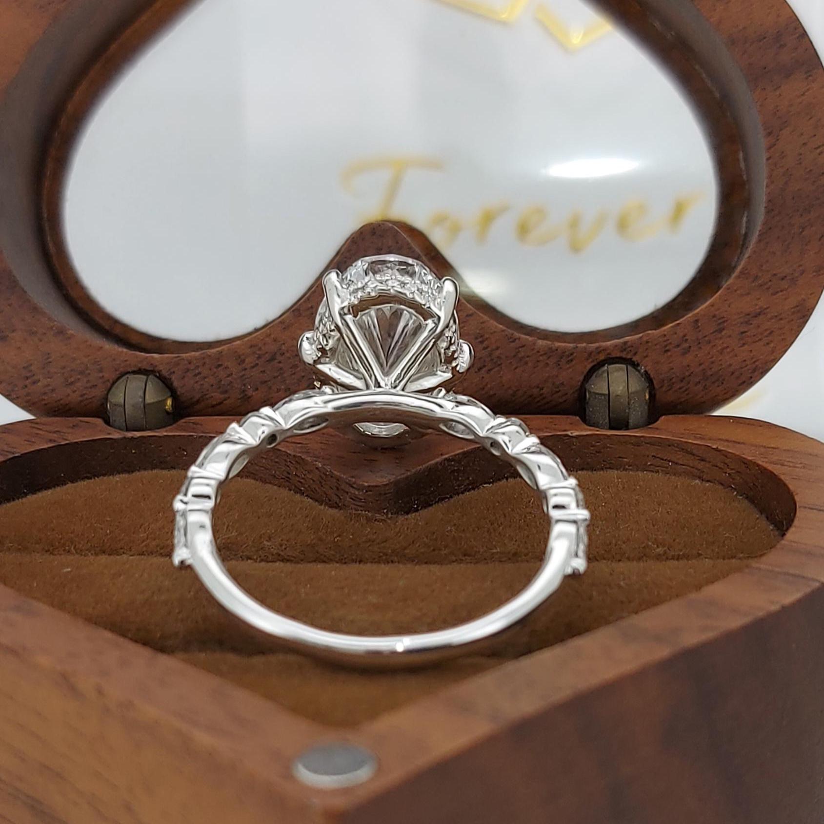 4.5 Ct IGI Certified Oval Lab Diamond Hidden Halo Engagement Ring