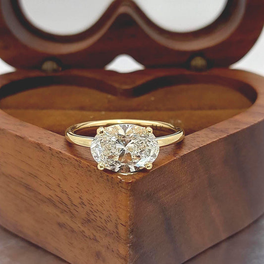 3 Ct IGI Certified Oval Lab Diamond Solitaire Engagement Ring