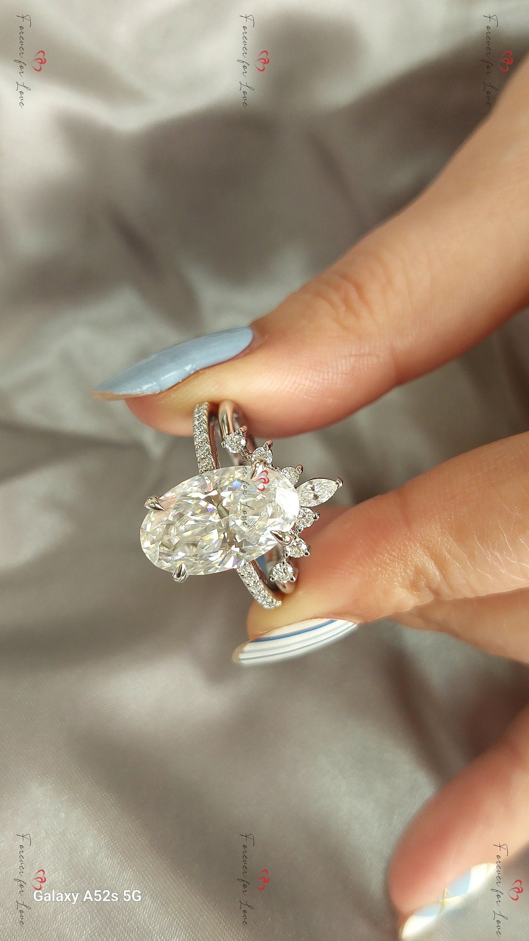 6.5 Ct Oval Moissanite Eternity Band