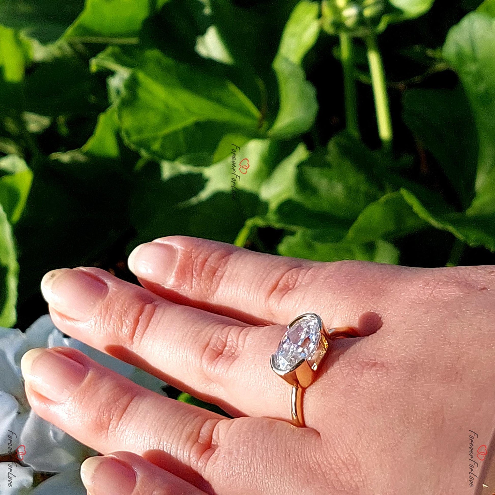 4 Ct Oval Moissanite Halo Engagement Ring