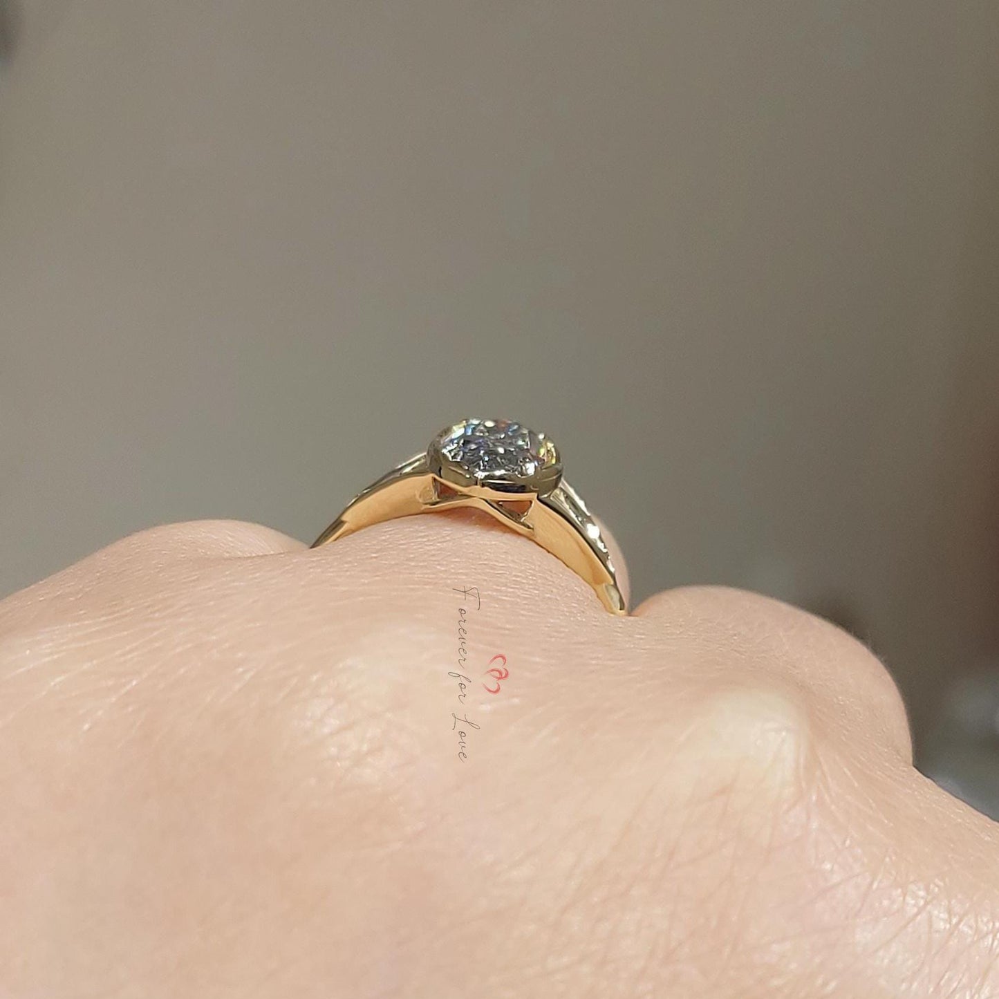 Marquise Diamond, Moissanite Engagement Ring Marquise cut 1Ct Moissanite Brilliant Cut engagement ring in 935 Argentium Silver — custom handcrafted by Forever For Love