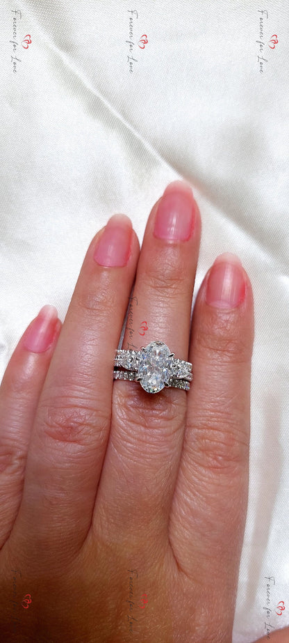 3 Ct Oval Moissanite Eternity Band
