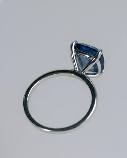 Cushion Blue Sapphire Ring