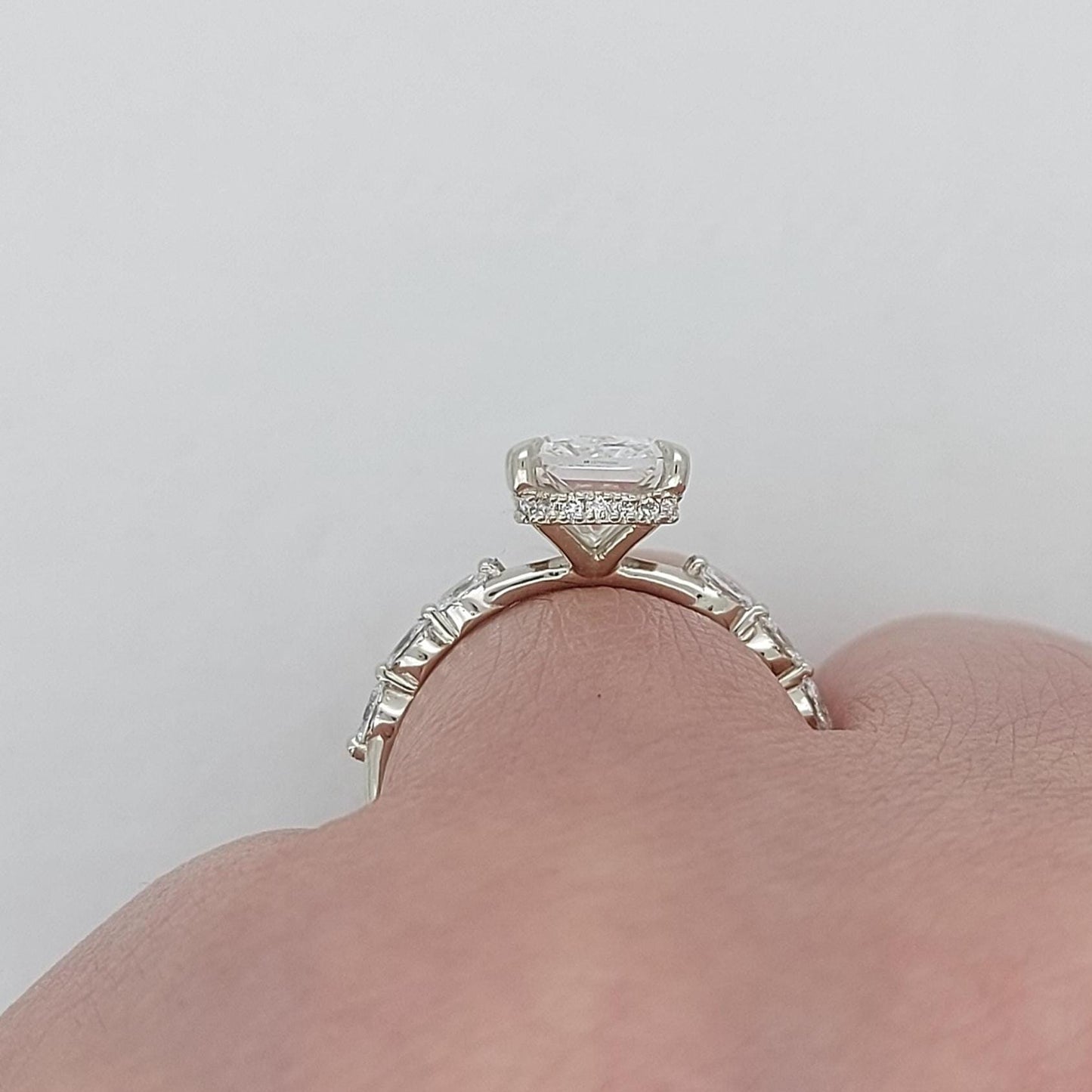 3.5 Ct IGI Certified Radiant Lab Diamond Solitaire Engagement Ring Radiant cut 1Ct Moissanite Brilliant Cut engagement ring in 935 Argentium Silver — custom handcrafted by Forever For Love