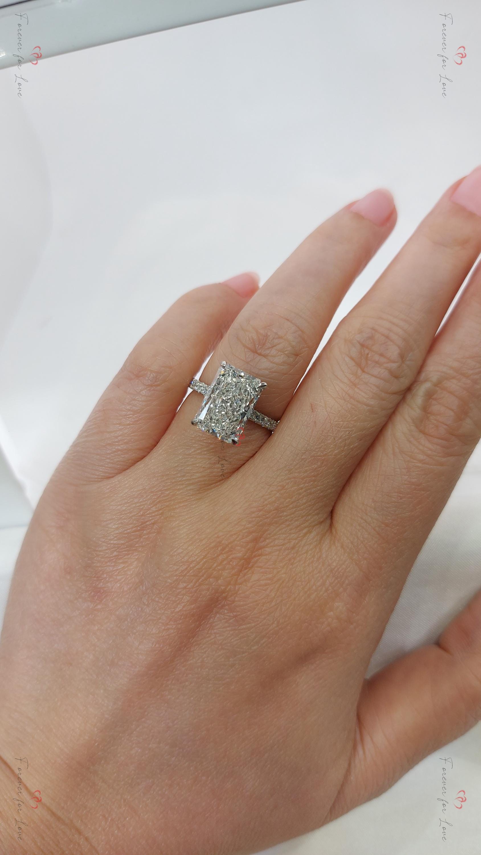 5 Ct IGI Certified Radiant Lab Diamond Engagement Ring