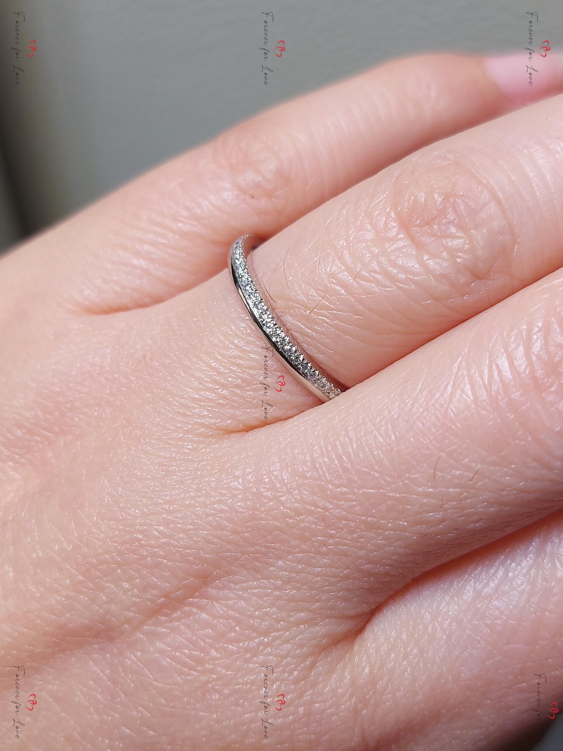 Round Moissanite Half Eternity Band