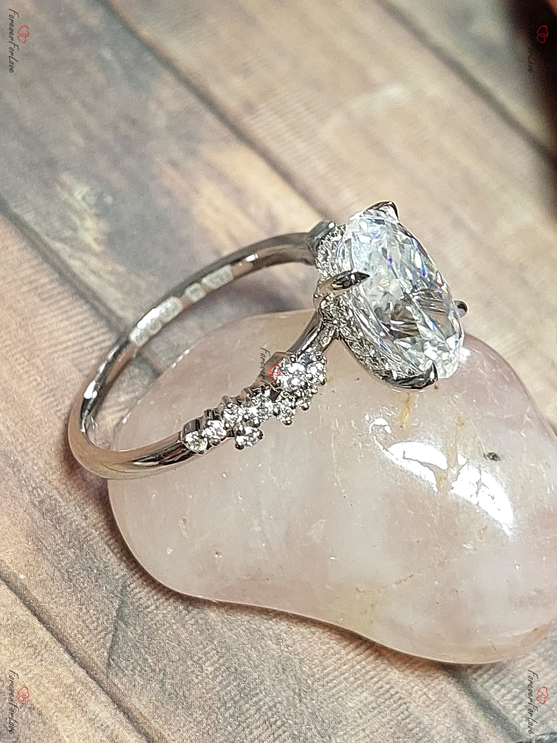 3 Ct Oval Diamond, Moissanite Engagement Ring