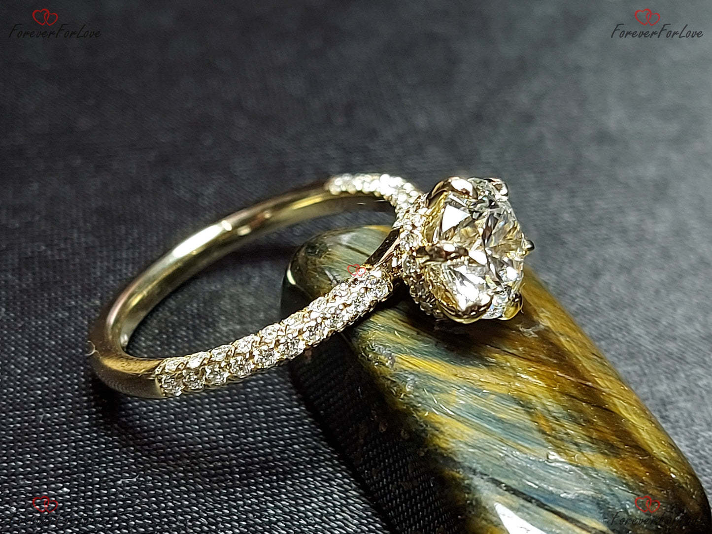 1.2 Ct IGI Certified Round Lab Diamond Solitaire Ring Round cut 1Ct Moissanite Brilliant Cut engagement ring in 935 Argentium Silver — custom handcrafted by Forever For Love