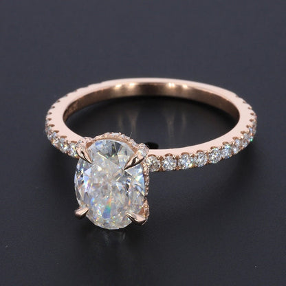 2 Ct Oval Diamond, Moissanite Engagement Ring