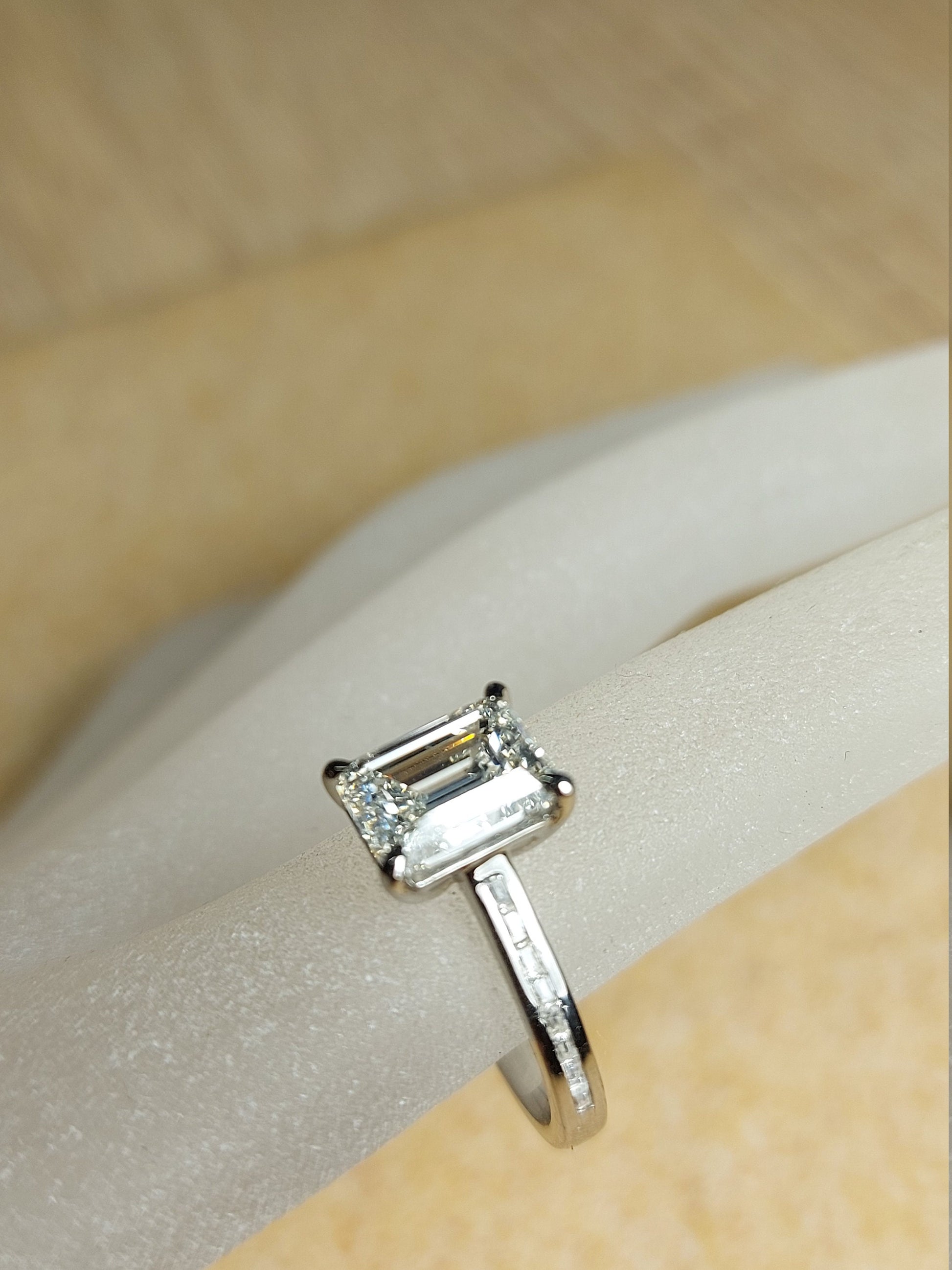 IGI Certified Emerald Lab Diamond Solitaire Ring