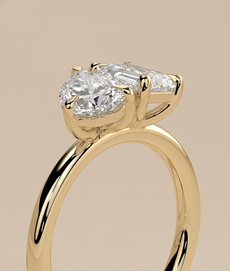 4 Ct Emerald Lab Diamond Engagement Ring