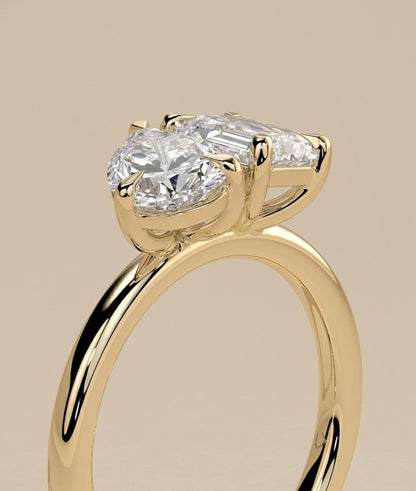 4 Ct Emerald Lab Diamond Engagement Ring