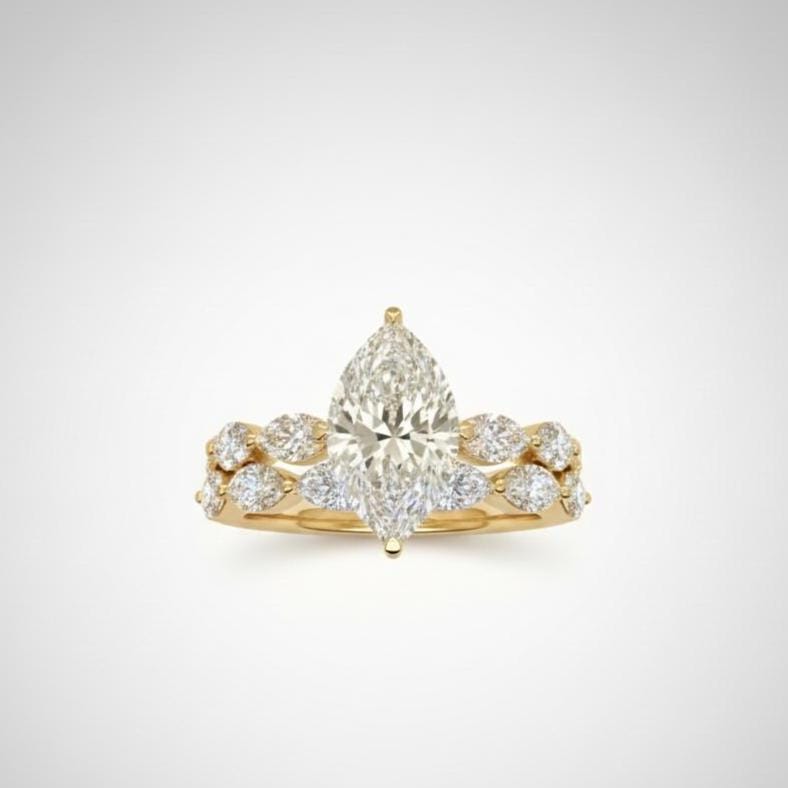 4 Ct IGI Certified Marquise Lab Diamond Band