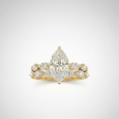 4 Ct IGI Certified Marquise Lab Diamond Band