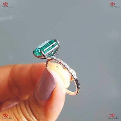 Emerald Cut Emerald Engagement Ring