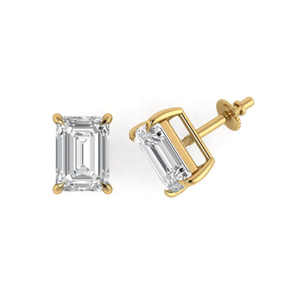 Emerald Cut Diamond Stud Earring Forever For Love
