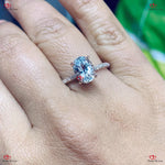 Elegant White Sapphire Engagement Ring in Oval Cut Forever For Love