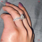 Oval Cut Moissanite Wedding Set in White Gold Forever For Love