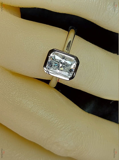 1.5 Ct Radiant Moissanite Solitaire Engagement Ring