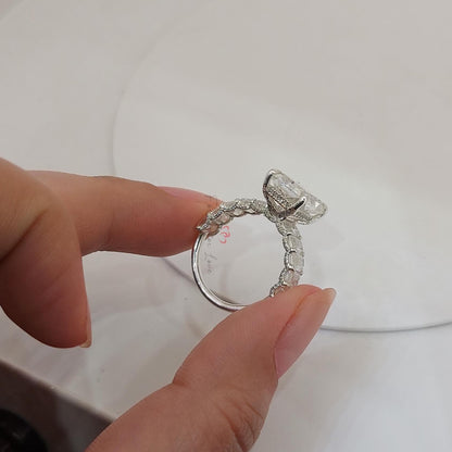 5 Ct Radiant Lab Diamond Solitaire Engagement Ring