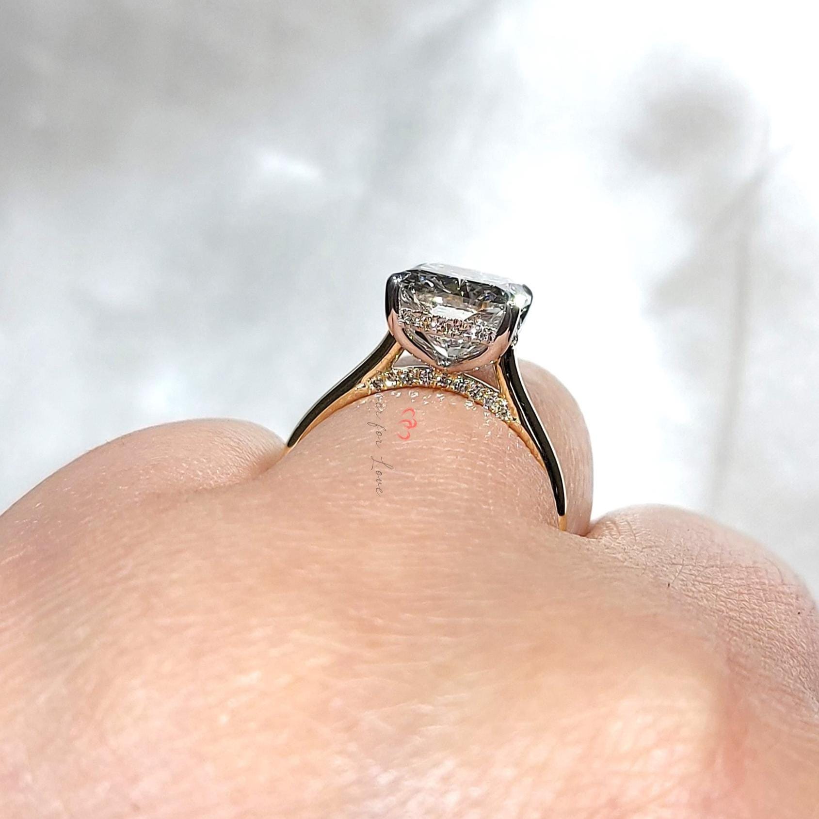 5 Ct Cushion Lab Diamond Engagement Ring