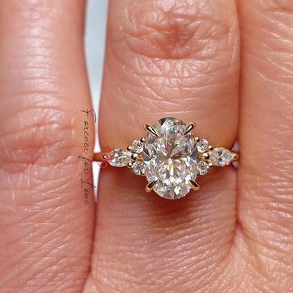 Oval Diamond, Moissanite Engagement Ring