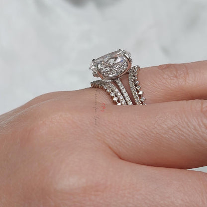 6 Ct Oval Diamond Hidden Halo Engagement Ring