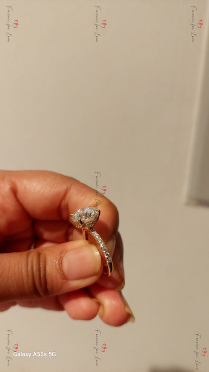 3 Ct Round Lab Diamond Hidden Halo Engagement Ring