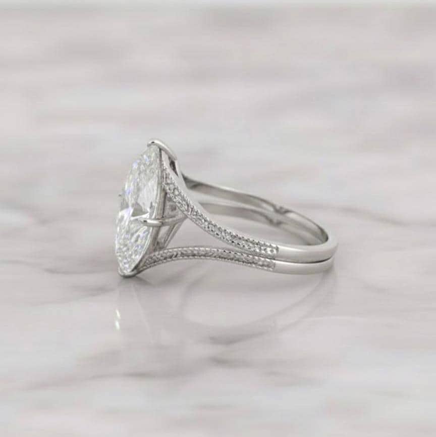 4 Ct IGI Certified Marquise Lab Diamond Band