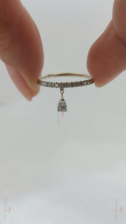 Pear Lab Diamond Stacking Ring