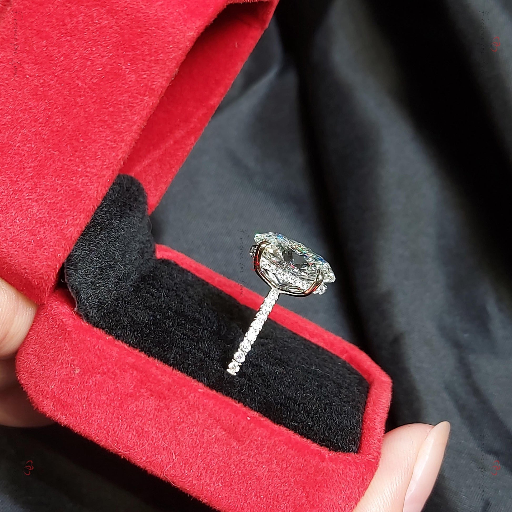 5.5 Ct Oval Lab Diamond Engagement Ring