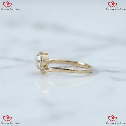 1.00 Ct IGI Certified Pear Lab Diamond Solitaire Ring