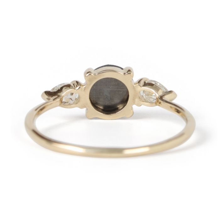 1 Ct Pear Black Diamond, Moissanite Engagement Ring Pear cut 1Ct Moissanite Brilliant Cut engagement ring in 935 Argentium Silver — custom handcrafted by Forever For Love