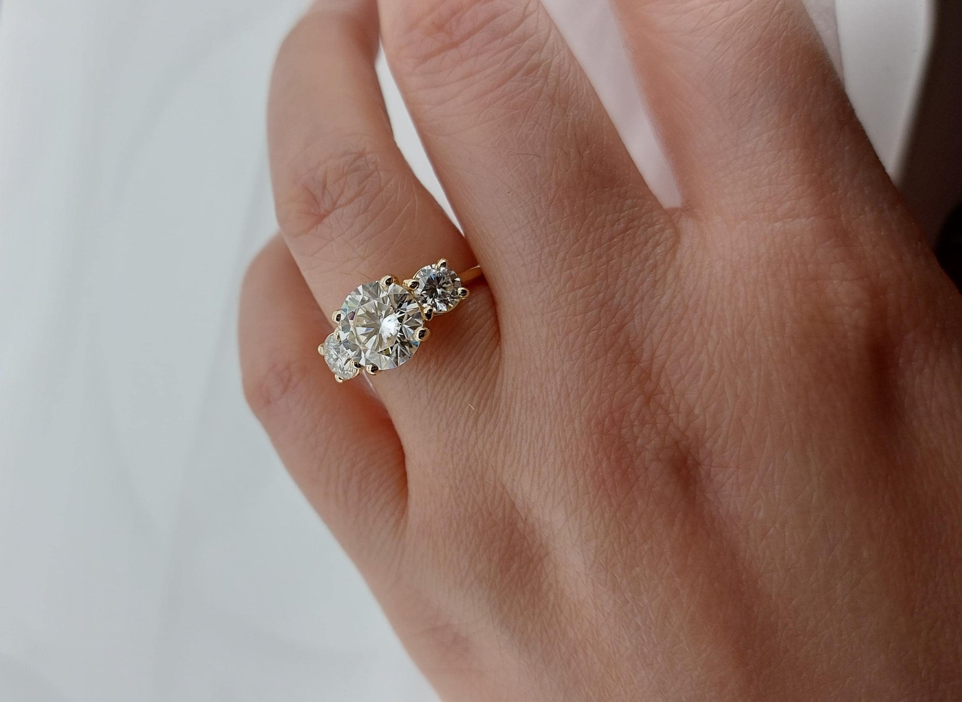 Vintage Moissanite engagement ring solid gold engagement ring round moissanite ring diamond cluster ring wedding Bridal Anniversary