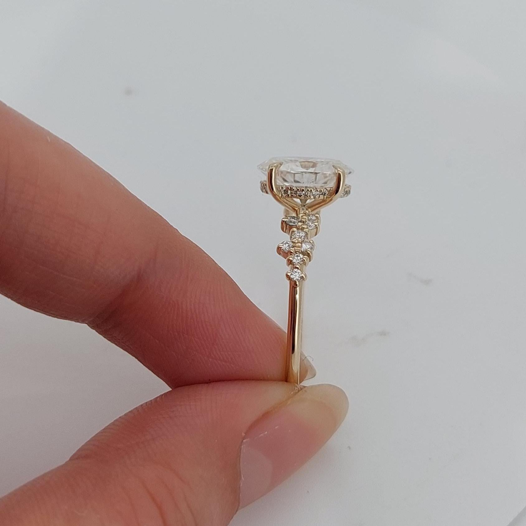 3 Ct IGI Certified Oval Lab Diamond Solitaire Engagement Ring