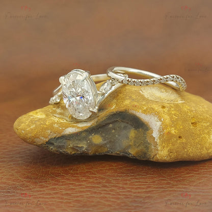 3 Ct Oval Lab Diamond Hidden Halo Engagement Ring