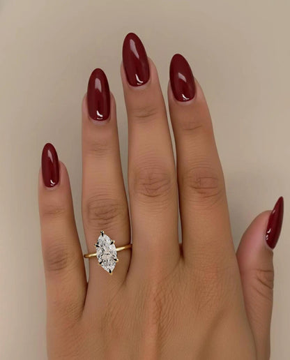 1.5 Ct IGI Certified Marquise Lab Diamond Hidden Halo Engagement Ring
