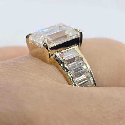Emerald Diamond Engagement Ring
