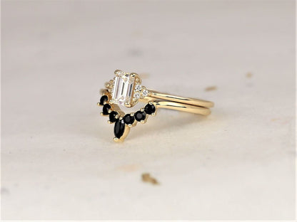 1.05 Ct Emerald Diamond, Moissanite Engagement Ring